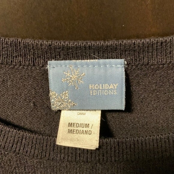 Holiday additions, women’s‎ sweater, black size M - Picture 4 of 8